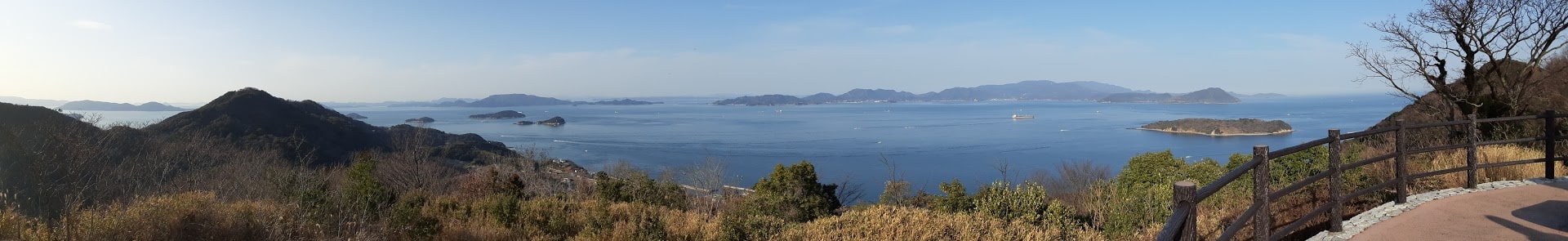 あじ竜王山公園から瀬戸内海をパノラマ撮影